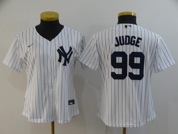 Women New York Yankees #99 Aaron Judge White 2020 Nike Cool Base Jersey