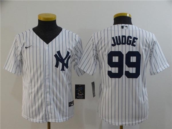 Youth New York Yankees #99 Aaron Judge White 2020 Nike Cool Base Jersey