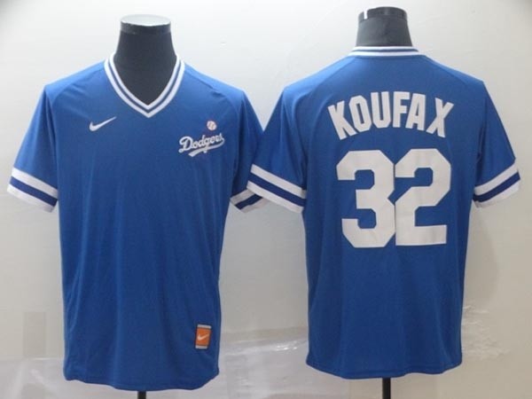 MLB Los Angeles Dodgers #32 Sandy Koufax Blue Nike Throwback Jersey