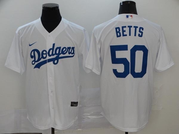 MLB Los Angeles Dodgers #50 Mookie Betts White 2020 Nike Cool Base Jersey