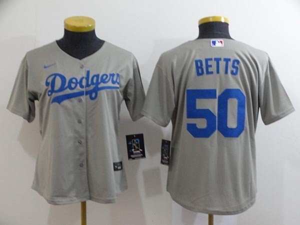 MLB Los Angeles Dodgers #50 Mookie Betts Grey 2020 Nike Cool Base Jersey