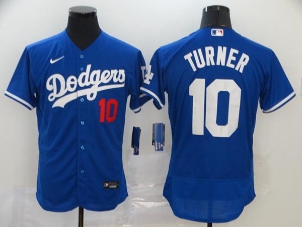 MLB Los Angeles Dodgers #10 Justin Turner Royal blue 2020 Nike Flexbase Jersey