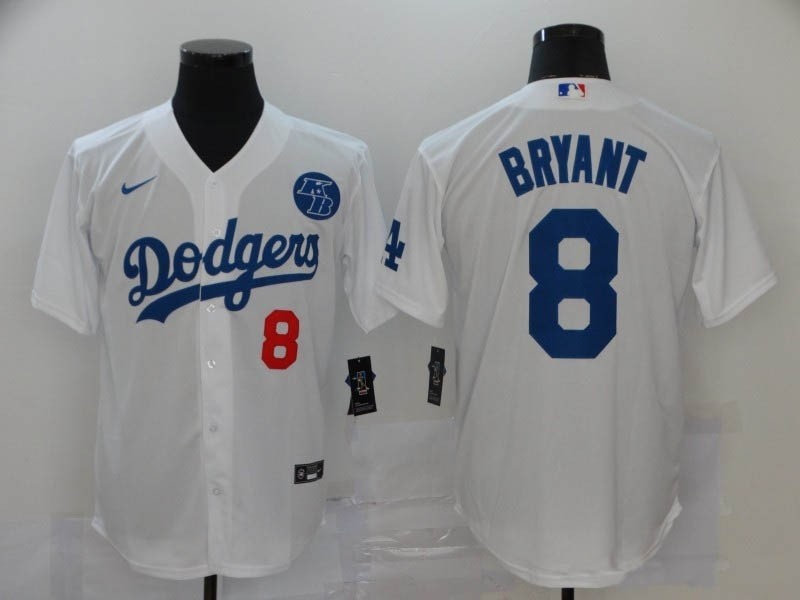 MLB Los Angeles Dodgers #8 Kobe Bryant White Nike Cool Base Jersey