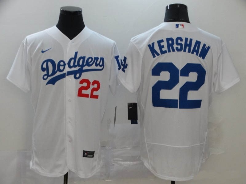 MLB Los Angeles Dodgers #22 Clayton Kershaw White Nike Cool Base Jersey