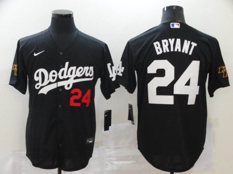 MLB Los Angeles Dodgers #24 Kobe Bryant Black Nike Cool Base Jersey