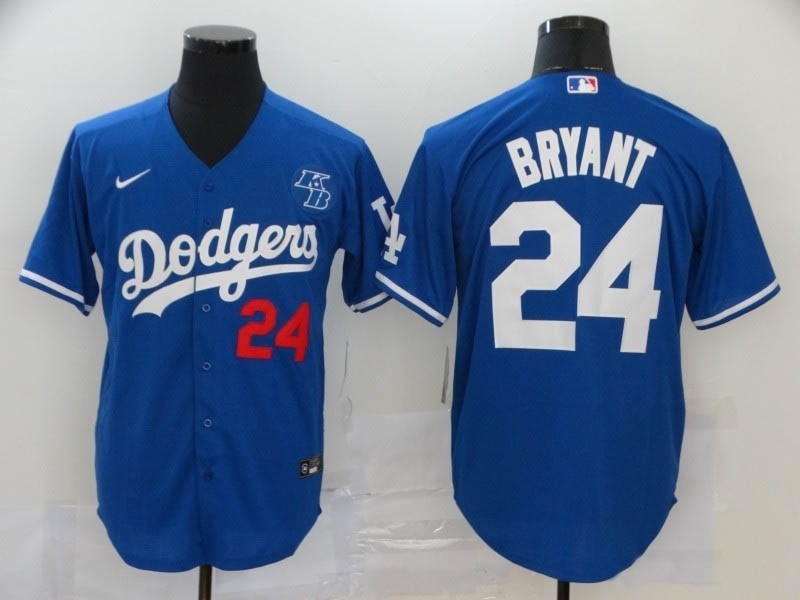 MLB Los Angeles Dodgers #24 Kobe Bryant Blue Nike Cool Base Jersey