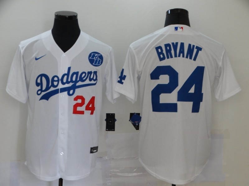 MLB Los Angeles Dodgers #24 Kobe Bryant White Nike Cool Base Jersey