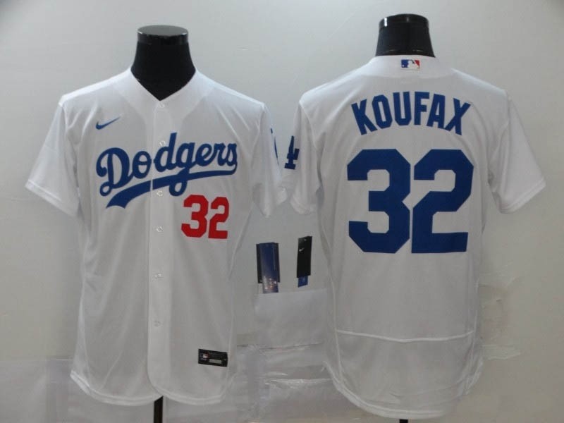 MLB Los Angeles Dodgers #32 Sandy Koufax White 2020 Nike Flexbase Jersey