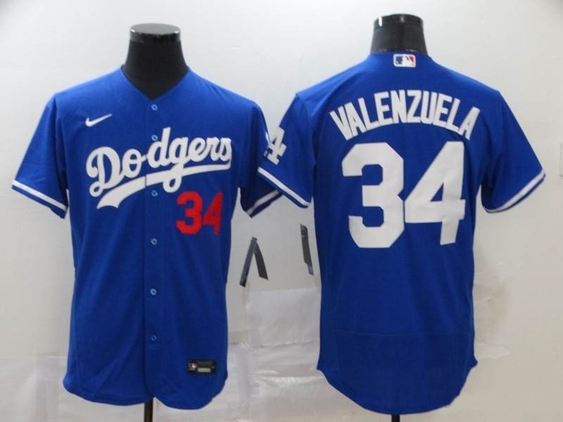 MLB Los Angeles Dodgers #34 Fernando Valenzuela Blue 2020 Nike Flexbase Jersey