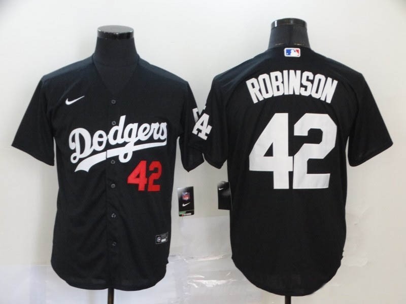 MLB Los Angeles Dodgers #42 Jackie Robinson Black 2020 Nike Cool Base Jersey