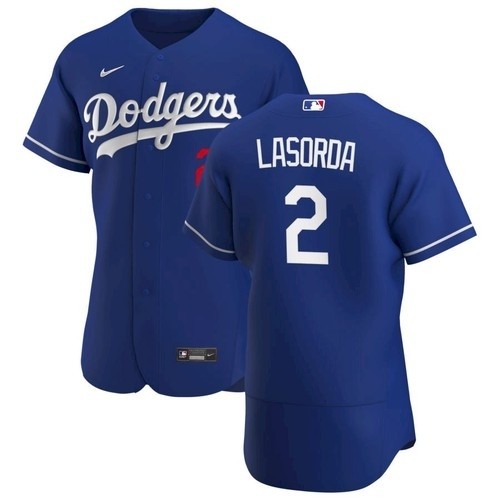 Men's LA Dodgers #2 Tommy Lasorda Blue Flex Base Stitched 2021 Jersey