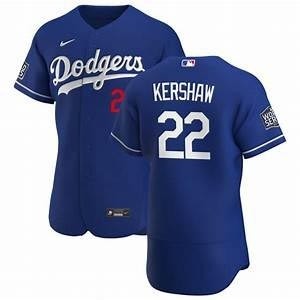 Men's Los Angeles Dodgers #22 Clayton Kershaw Nike Royal Alternate 2020 World Series Champions Authentic Player MLB Jersey