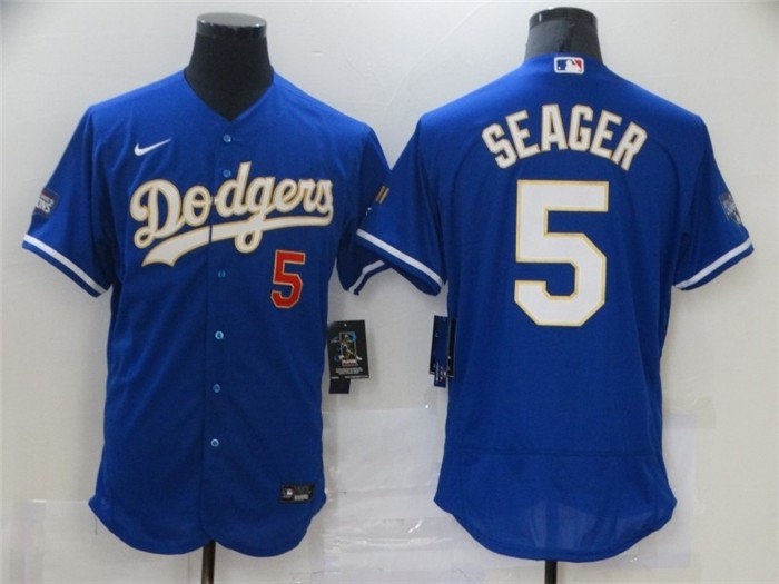 MLB Los Angeles Dodgers #5 Corey Seager Royal Nike 2021 Gold Program Flexbase Jersey