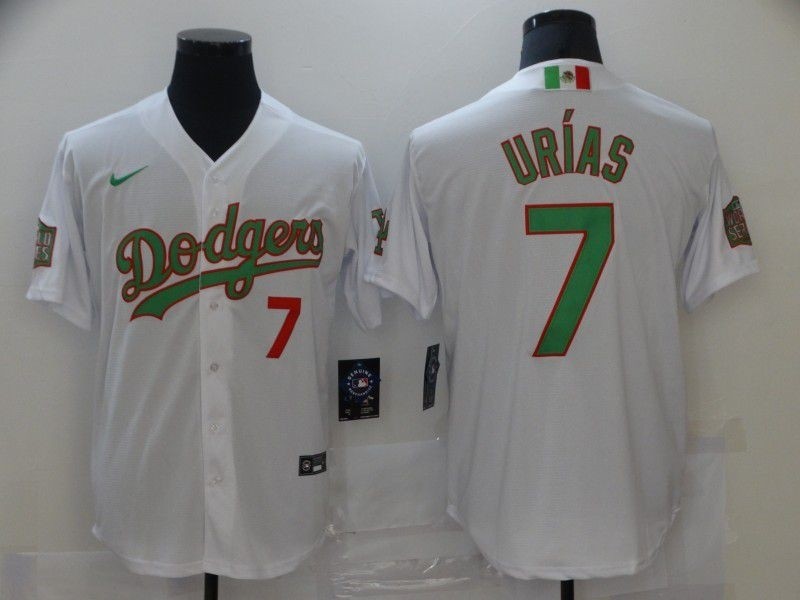 MLB Los Angeles Dodgers #7 Julio Urias White World Series Nike Cool Base Jersey