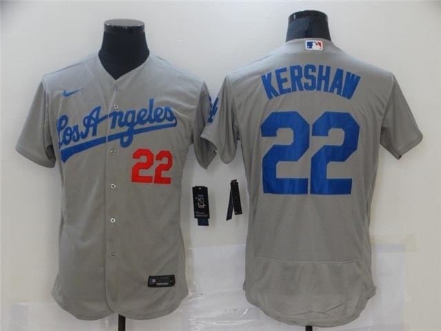 Los Angeles Dodgers #22 Clayton Kershaw Gray 2020 Flex Base Jersey