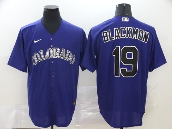 MLB Colorado Rockies #19 Charlie Blackmon Purple 2020 Nike Cool Base Jersey