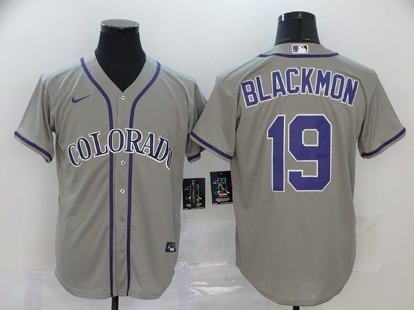 MLB Colorado Rockies #19 Charlie Blackmon Grey 2020 Nike Cool Base Jersey