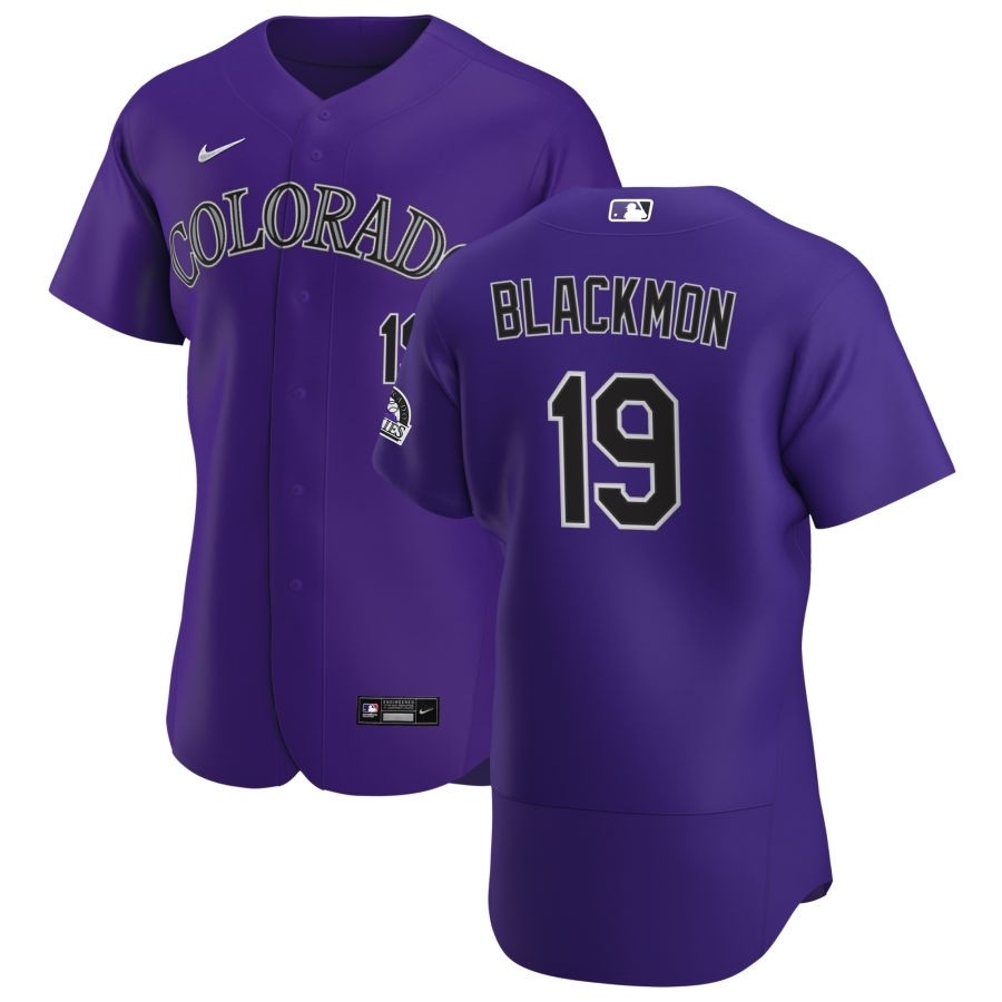 Men's Colorado Rockies #19 Charlie Blackmon Nike Purple Alternate 2020 Authentic Player MLB Jersey