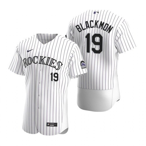 Men's Colorado Rockies #19 Charlie Blackmon Nike White Home 2020 Authentic Player MLB Jersey