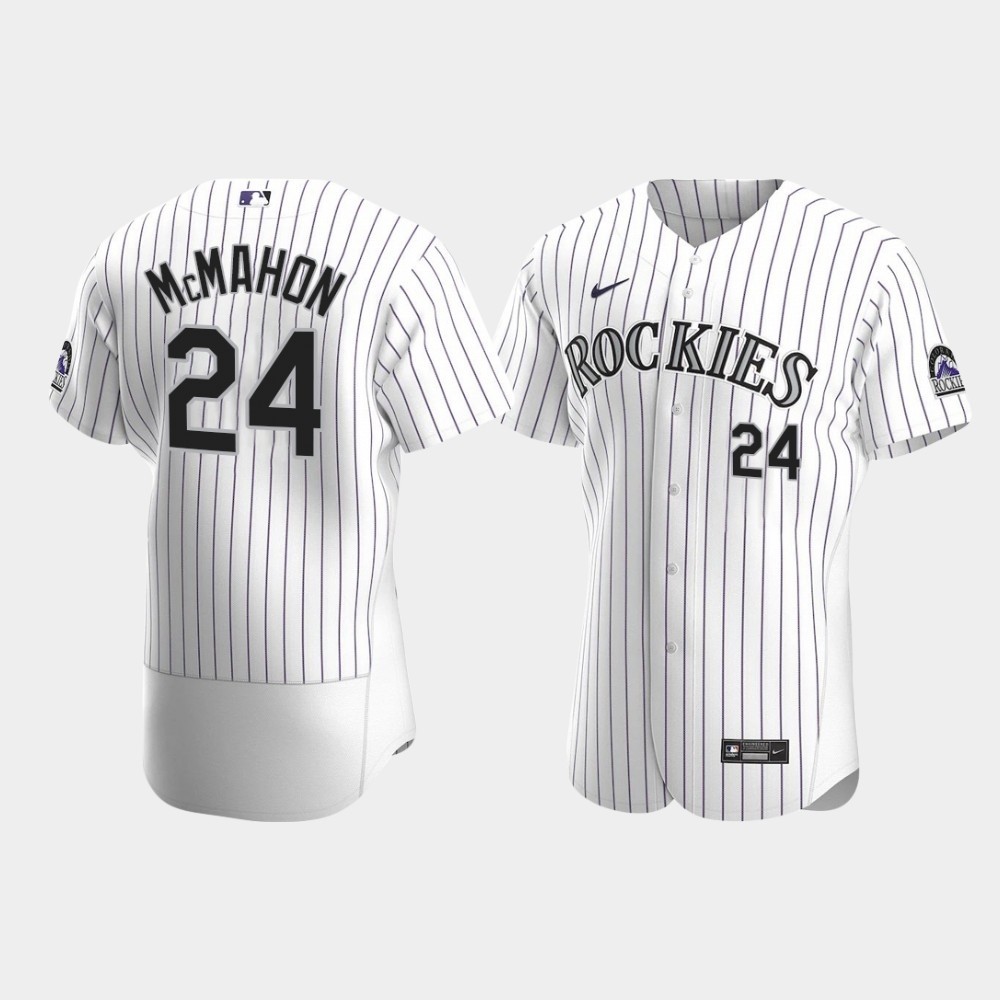 Men's Colorado Rockies #24 Ryan McMahon Nike White Home 2020 Authentic Player MLB Jersey