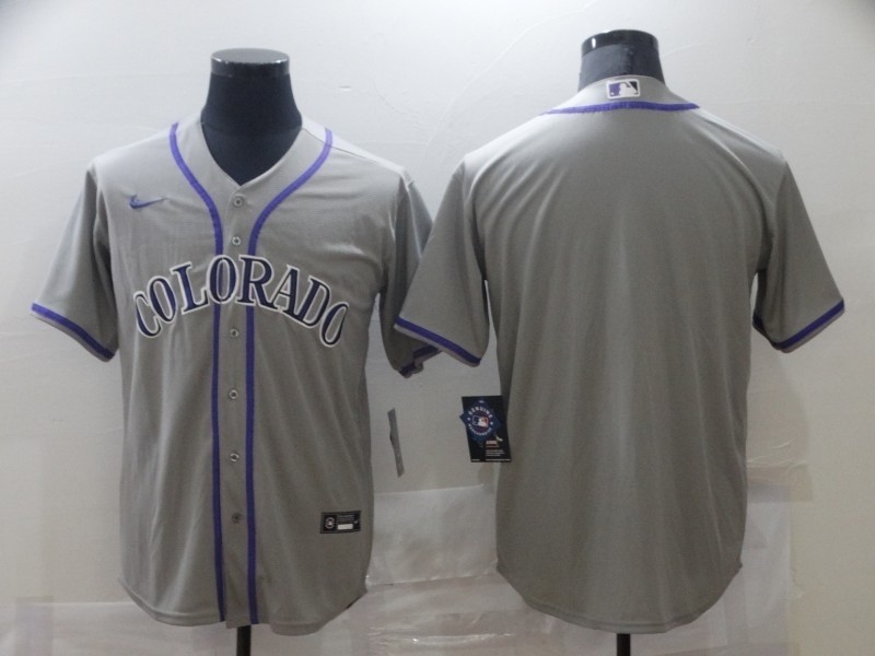 Nike Men's Colorado Rockies grey Stitched MLB Blank Cool Base Jersey