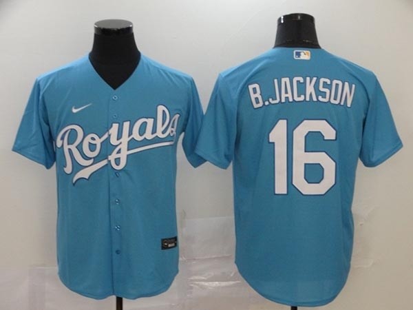 MLB Kansas City Royals #16 Bo Jackson Sky Blue 2020 Nike Cool Base Jersey