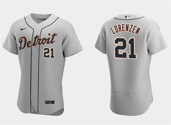 Men's Detroit Tigers #21 Michael Lorenzen Grey Flex Base Stitched Jersey