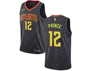 Nike Hawks #12 Taurean Prince Black NBA Swingman Icon Edition Jersey