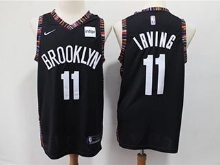 Nets #11 Kyrie Irving Black City Edition Nike Swingman Jersey