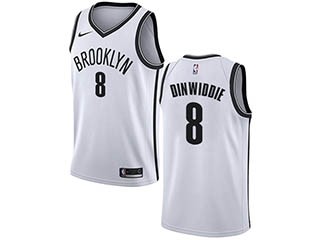 Nike Nets #8 Spencer Dinwiddie White NBA Swingman Association Edition Jersey