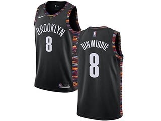 Nike Nets #8 Spencer Dinwiddie Black NBA Swingman City Edition 2018 19 Jersey