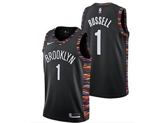 Brooklyn Nets #1 D'Angelo Russell Black 2018-19 City Edition Nike Swingman Jersey