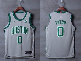 Celtics #0 Jayson Tatum Gray City Edition Nike Authentic Jersey