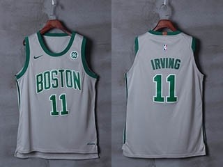 Celtics #11 Kyrie Irving Gray City Edition Nike Authentic Jersey