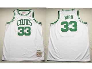 NBA Throwback Boston Celtics Larry Bird #33 White jersey