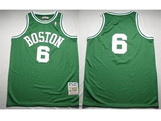 NBA Throwback Boston Celtics bill russell #6 green jersey