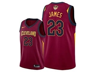 Cavaliers #23 LeBron James Red 2018 NBA Finals Patch Nike Swingman Jersey