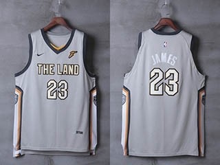 Cavaliers #23 Lebron James Silver City Edition Nike Authentic Jersey