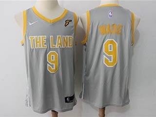 Cavaliers #9 Dwyane Wade Gray The Land Nike Swingman Jersey