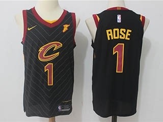 Cavaliers #1 Derrick Rose Black Nike Jersey