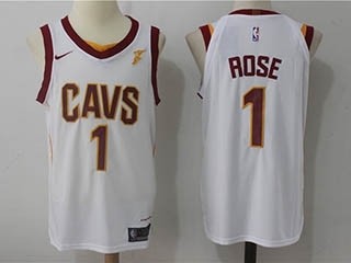 Cavaliers #1 Derrick Rose White Nike Jersey