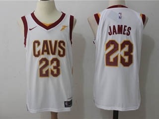 Cavaliers #23 LeBron James White Nike Jersey