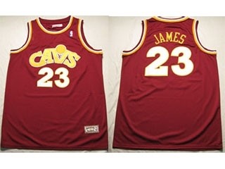 NBA Throwback Cleveland Cavaliers LEBRON JAMES #23 Red CAVS jersey