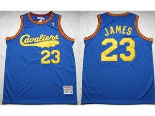 NBA Throwback Cleveland Cavaliers LEBRON JAMES #23 Blue