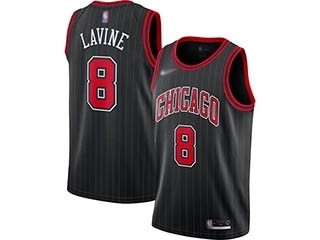 Bulls #8 Zach LaVine Black Basketball Swingman Statement Edition 2019-2020 Jersey