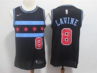 Bulls #8 Zach Lavine Black 2018-19 City Edition Nike Swingman Jersey