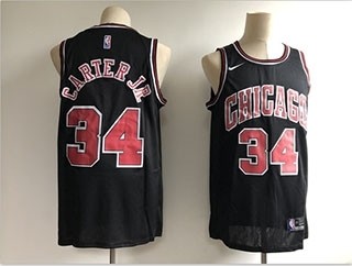 Bulls #34 Wendell Carter Jr. Black Nike Swingman Jersey