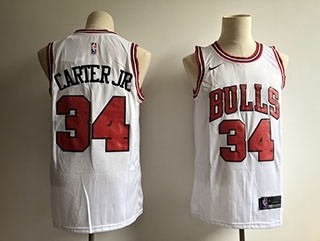 Bulls #34 Wendell Carter Jr. White Nike Swingman Jersey