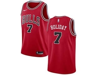 Nike Bulls #7 Justin Holiday Red NBA Swingman Icon Edition Jersey