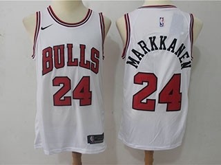 Bulls #24 Laur Markkanen White Nike Jersey